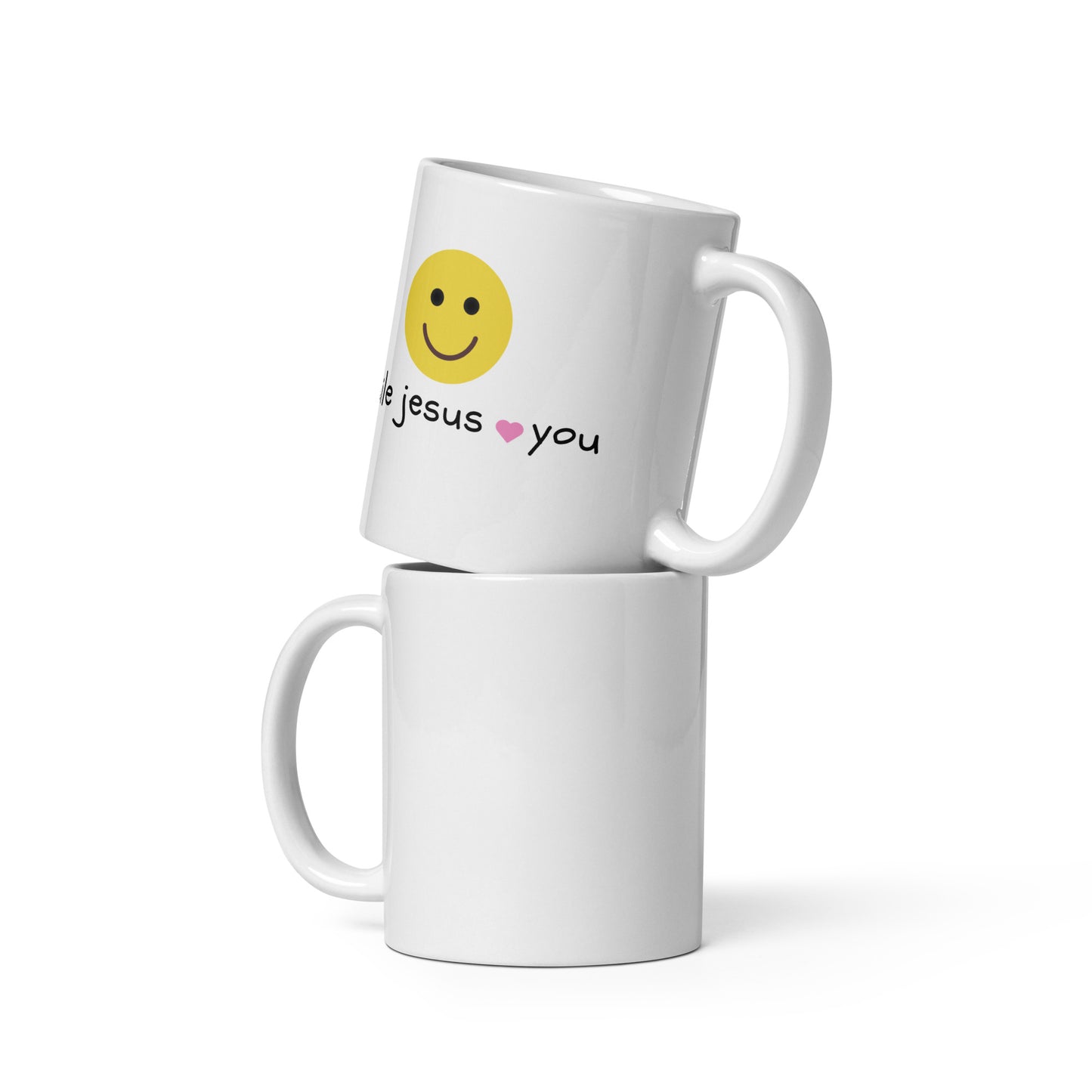 Smile Jesus Loves You - White glossy mug