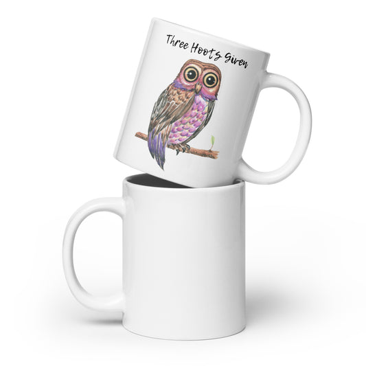 Owl White glossy mug